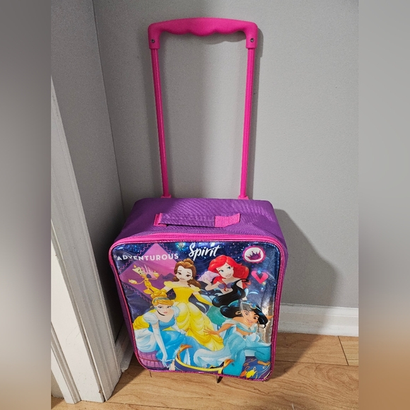 Disney Princess Rolling Kids Suitcase - Pink and Purple - Picture 1 of 6